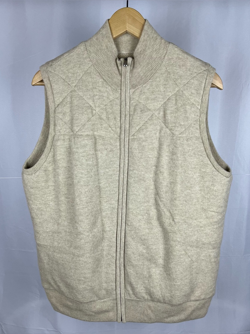 Polo Golf Ralph Lauren Wool Cashmere Reversible Vest Quilted Women’s XL Beige